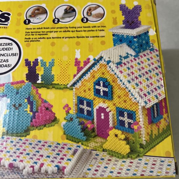 Peeps Perler Fused Bead Kit Easter House Craft 10,000 Beads, Age 6+, New In Box - Picture 9 of 16